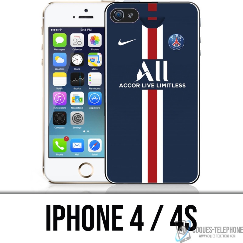 Coque iPhone 4 / 4S - Maillot PSG Football 2020