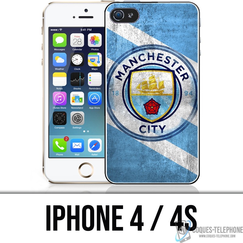 Coque iPhone 4 / 4S - Manchester Football Grunge