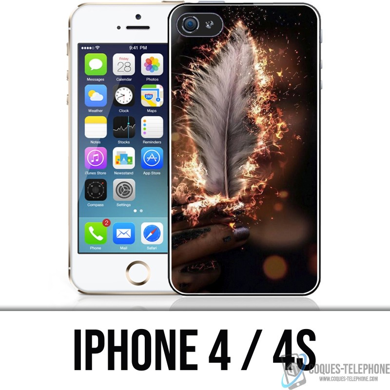 Coque iPhone 4 / 4S - Plume feu