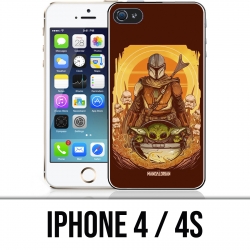 Funda iPhone 4 / 4S - Star Wars Mandalorian Yoda fanart