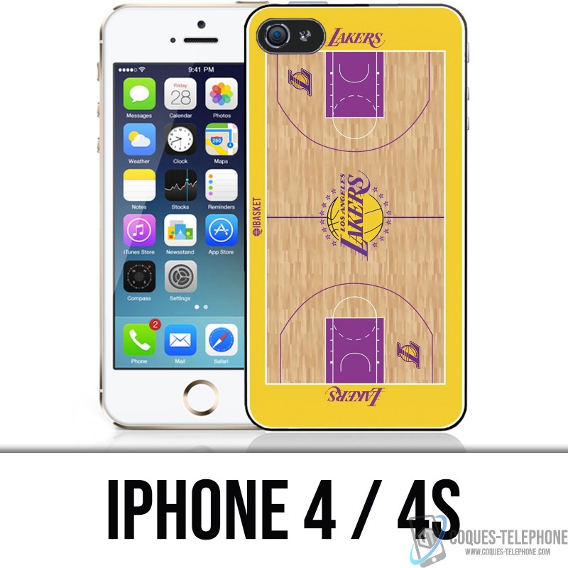 Coque iPhone 4 / 4S - Terrain besketball Lakers NBA