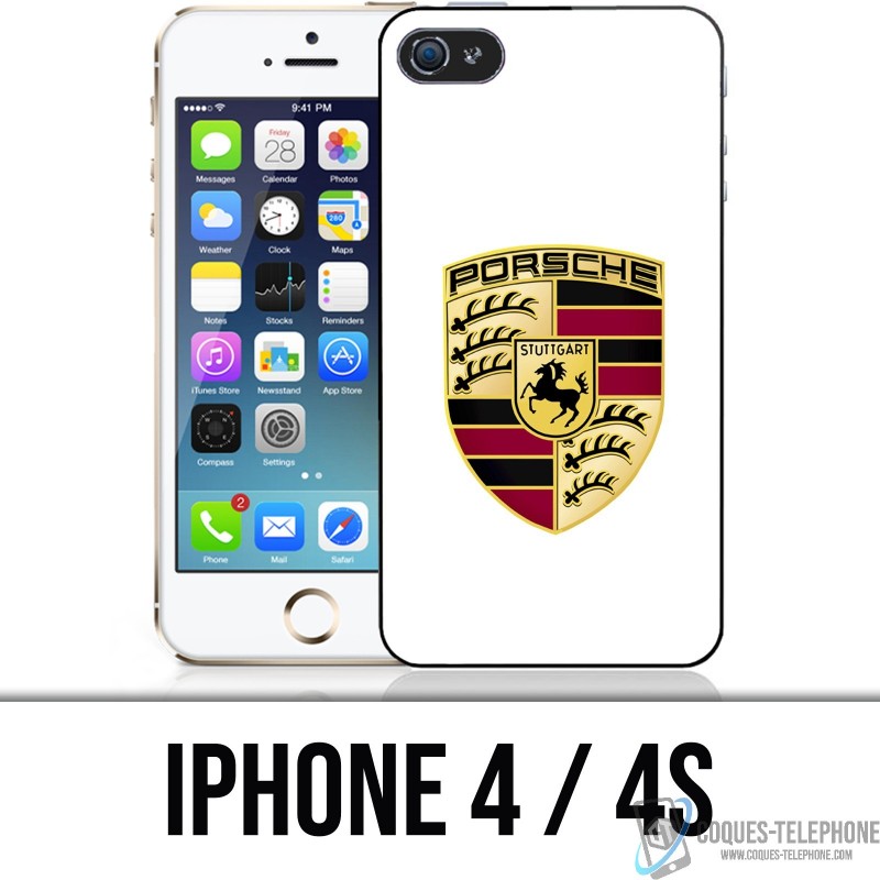 Funda iPhone 4 / 4S - Logotipo Porsche blanco
