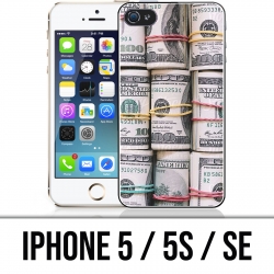 Coque iPhone 5 / 5S / SE - Billets Dollars rouleaux