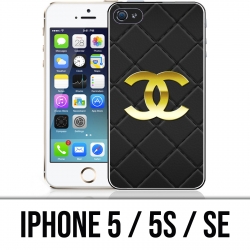 Funda iPhone 5 / 5S / SE - Logotipo de cuero de Chanel