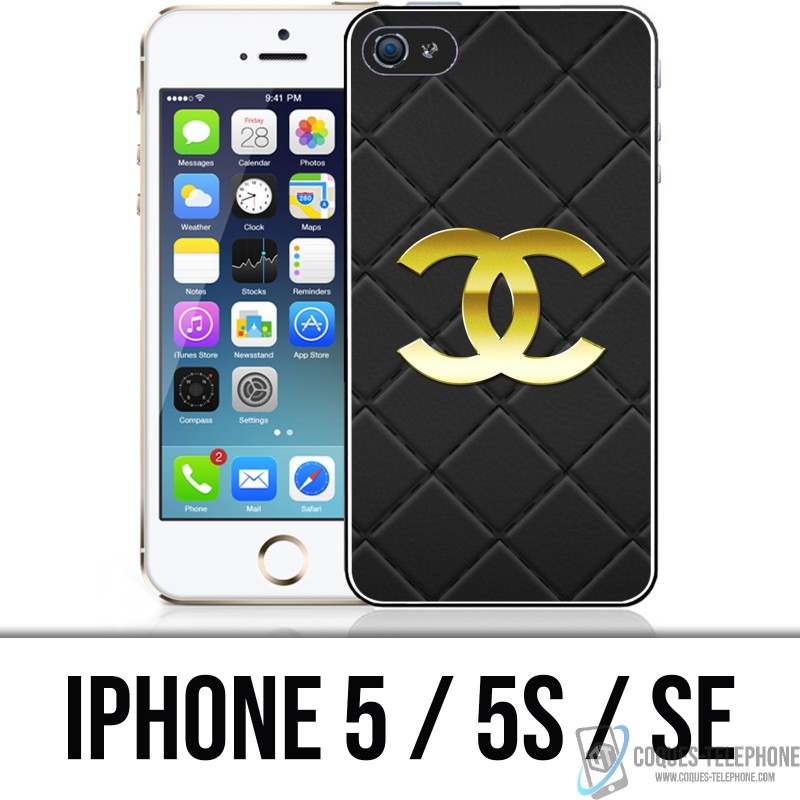 iPhone 5 / 5S / SE Custodia - Logo in pelle Chanel
