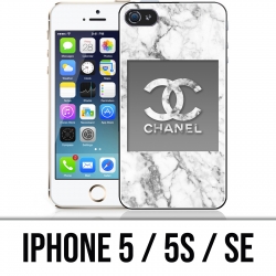 Coque iPhone 5 / 5S / SE - Chanel Marbre Blanc