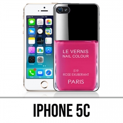 Coque iPhone 5C - Vernis Paris Rose
