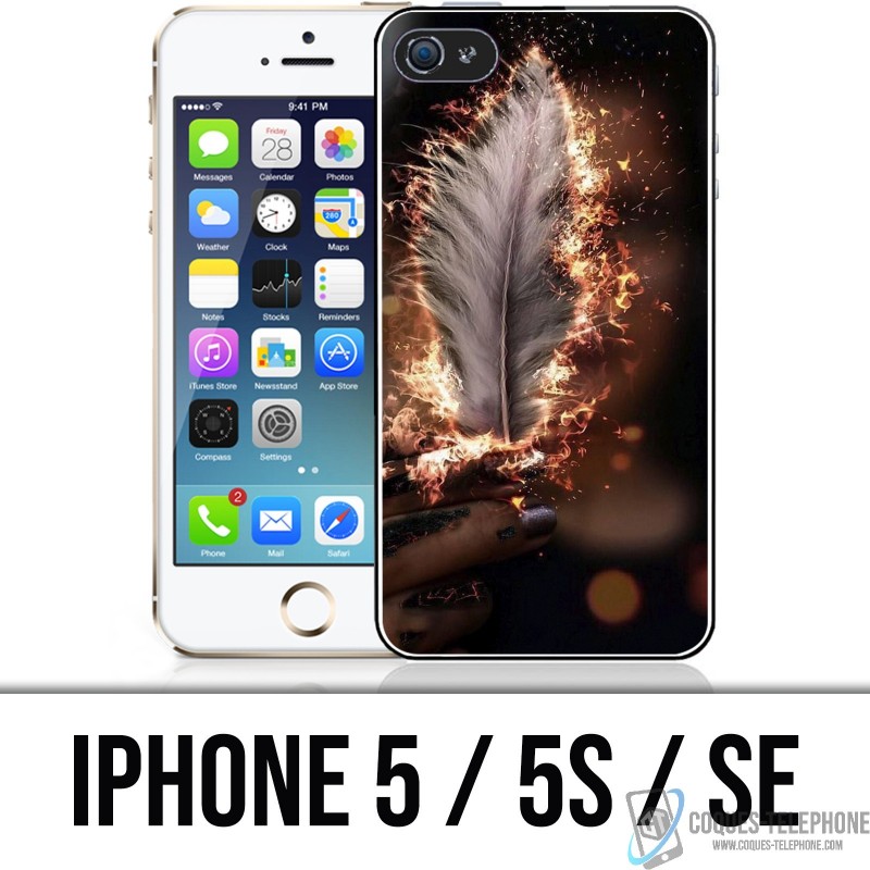 Coque iPhone 5 / 5S / SE - Plume feu