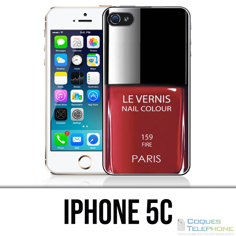 Coque iPhone 5C - Vernis Paris Rouge