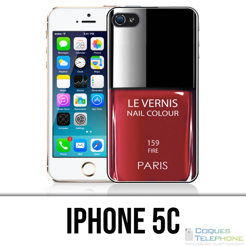 Custodia per iPhone 5C - Vernice rossa Parigi