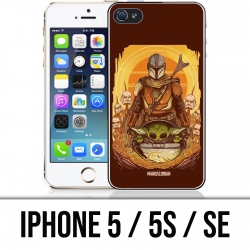 iPhone 5 / 5S / SE Custodia - Star Wars Mandalorian Yoda fanart