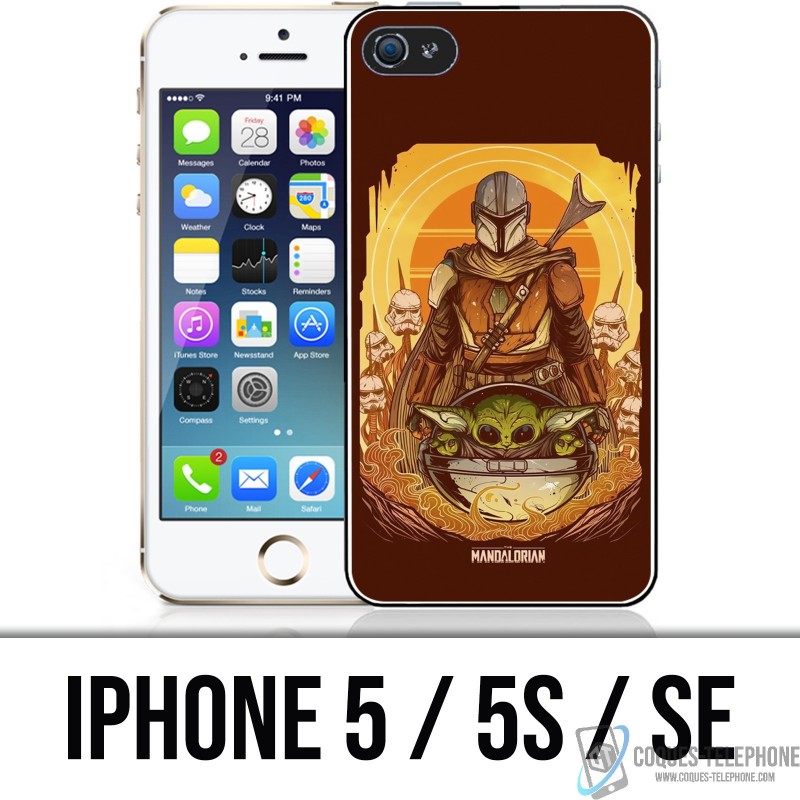 iPhone 5 / 5S / SE Case - Star Wars Mandalorian Yoda fanart