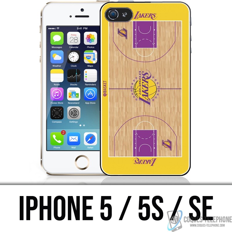 Coque iPhone 5 / 5S / SE - Terrain besketball Lakers NBA