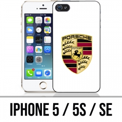 Coque iPhone 5 / 5S / SE - Porsche logo blanc