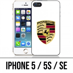 Funda iPhone 5 / 5S / SE - Logotipo Porsche blanco