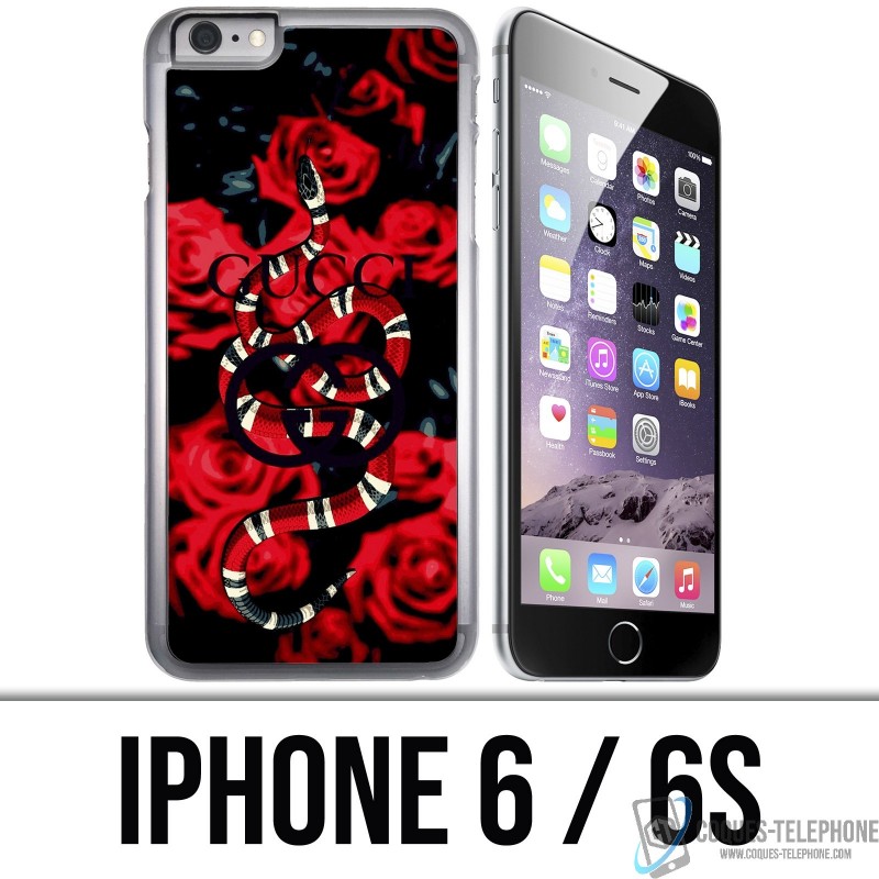 Funda iPhone 6 / 6S - Rosas de serpiente Gucci