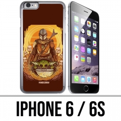 Coque iPhone 6 / 6S - Star Wars Mandalorian Yoda fanart