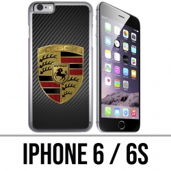 Coque iPhone 6 / 6S - Porsche logo carbone