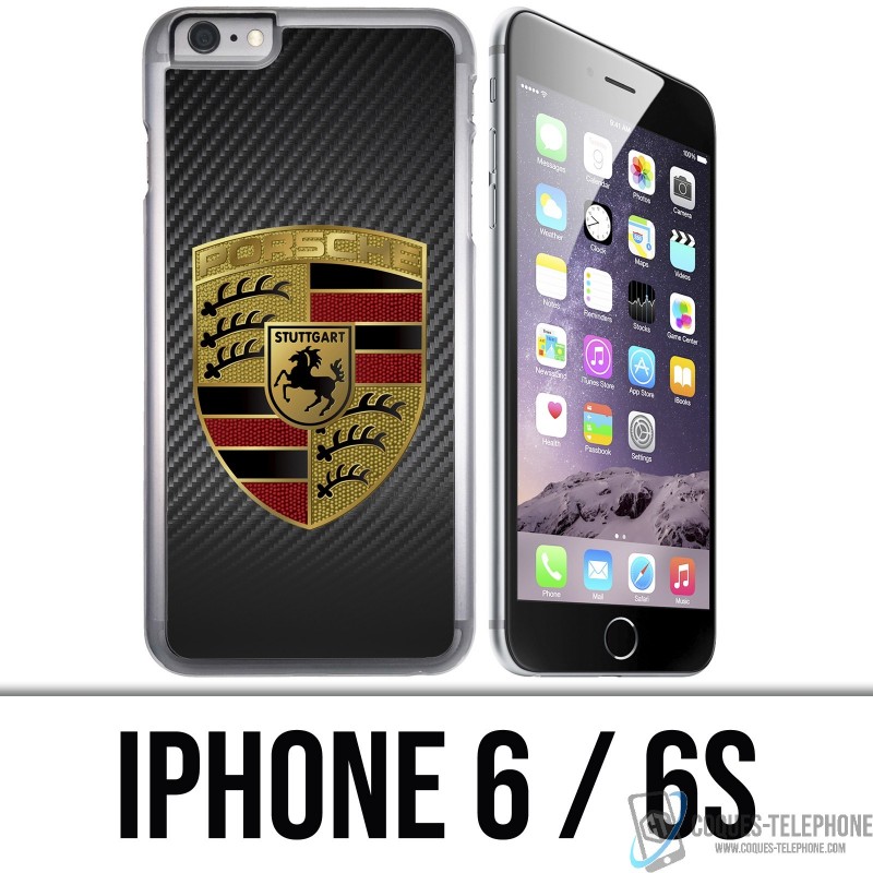 Funda iPhone 6 / 6S - Porsche Logotipo de Carbono
