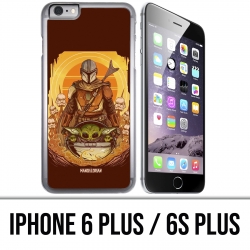 iPhone Tasche 6 PLUS / 6S PLUS - Star Wars Mandalorian Yoda Fanart