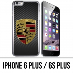 Coque iPhone 6 PLUS / 6S PLUS - Porsche logo carbone