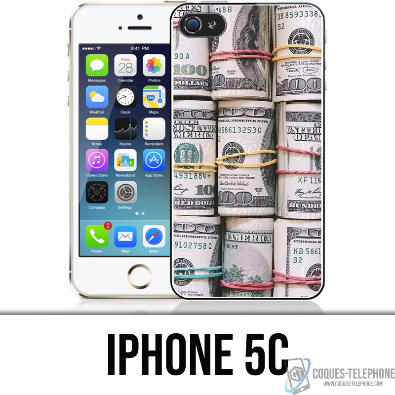 Coque iPhone 5C - Billets Dollars rouleaux