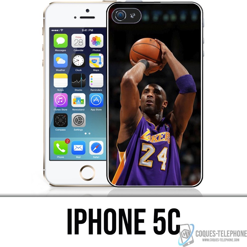 Coque iPhone 5C - Kobe Bryant tir panier Basketball NBA