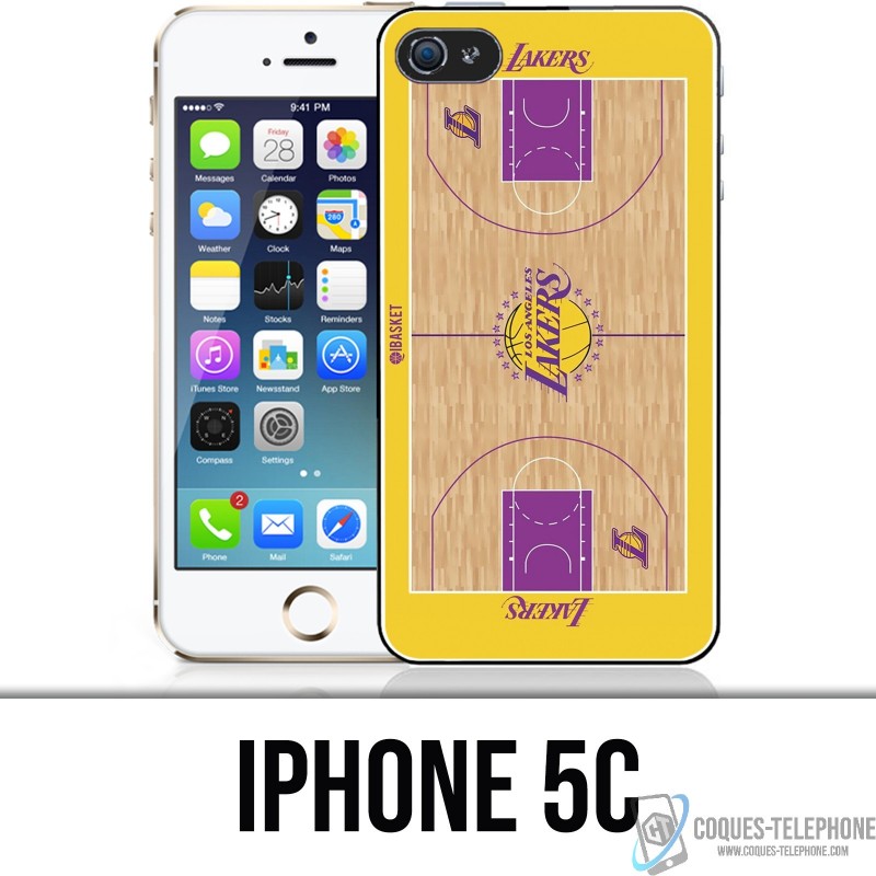 Coque iPhone 5C - Terrain besketball Lakers NBA
