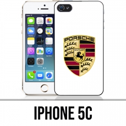 Coque iPhone 5C - Porsche logo blanc