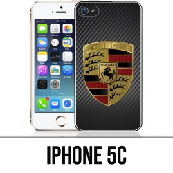 Coque iPhone 5C - Porsche logo carbone