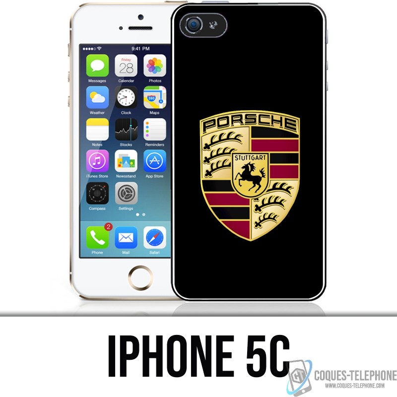 Coque iPhone 5C - Porsche Logo Noir