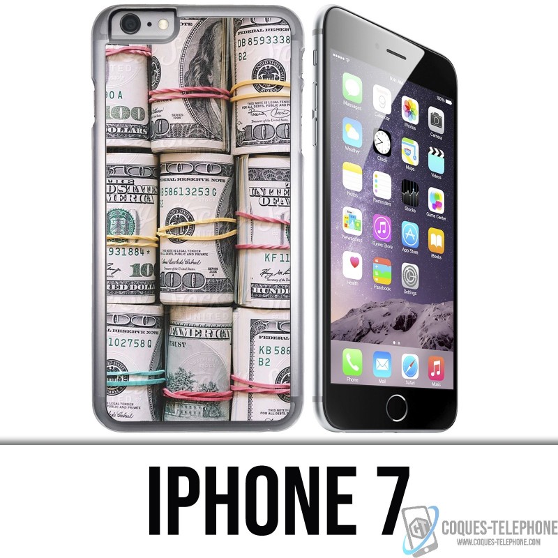 Coque iPhone 7 - Billets Dollars rouleaux