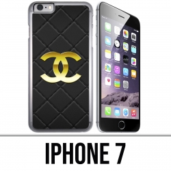 Custodia per iPhone 7 - Logo Chanel in pelle