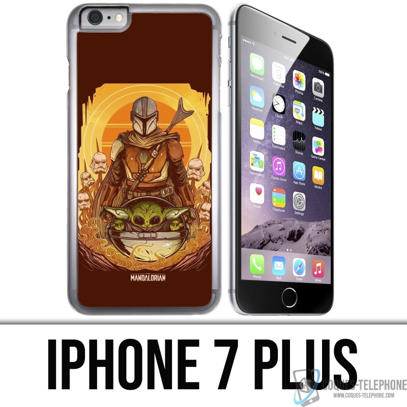 iPhone 7 PLUS Case - Star Wars Mandalorian Yoda Fanart