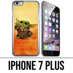 Coque iPhone 7 PLUS - Star Wars baby Yoda Fanart