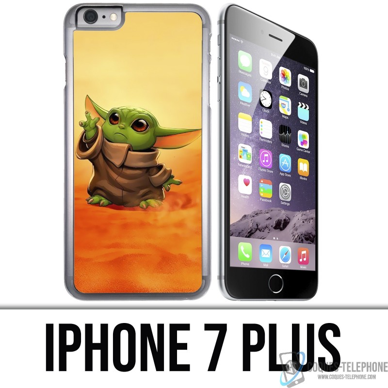 iPhone 7 PLUS Custodia - Star Wars bambino Yoda Fanart