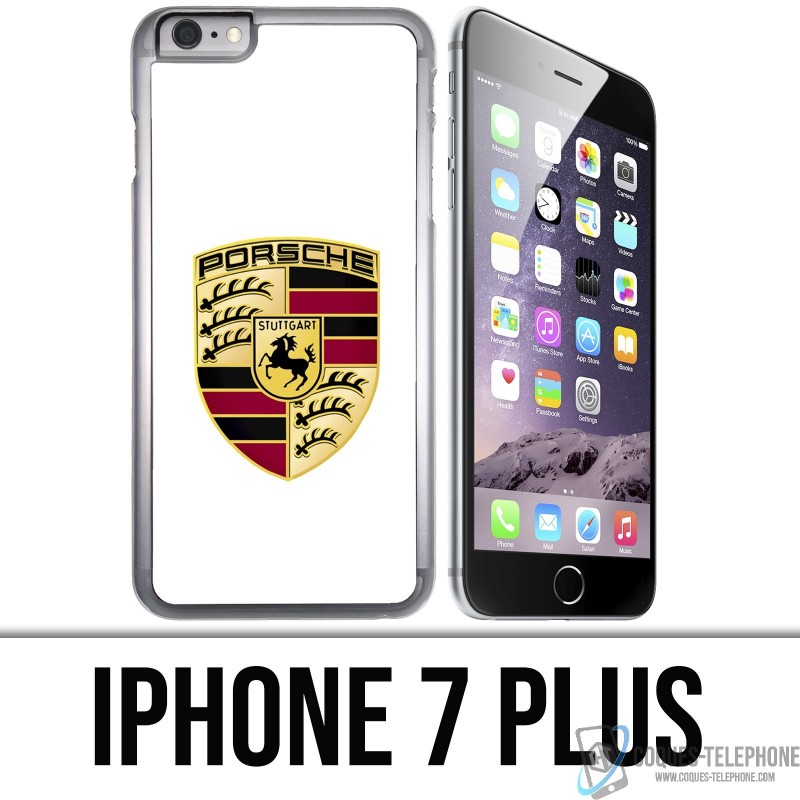 Custodia iPhone 7 PLUS - Logo Porsche bianco