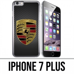 Custodia iPhone 7 PLUS - Logo Porsche in carbonio