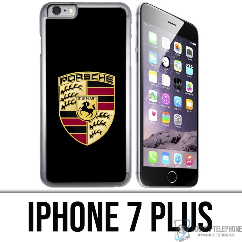 Custodia iPhone 7 PLUS - Logo Porsche Nero