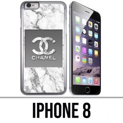Coque iPhone 8 - Chanel Marbre Blanc