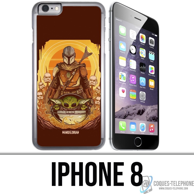 iPhone 8 Case - Star Wars Mandalorian Yoda fanart