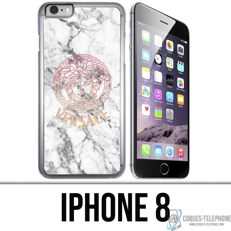 Custodia per iPhone 8 - Versace marmo bianco