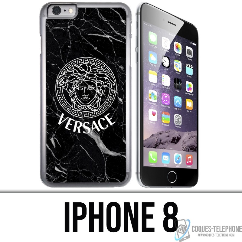 Coque iPhone 8 - Versace marbre noir