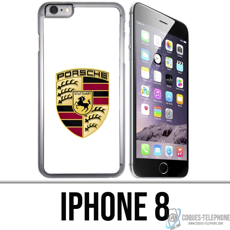 Coque iPhone 8 - Porsche logo blanc