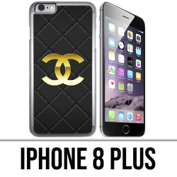 Funda iPhone 8 PLUS - Logotipo de piel de Chanel
