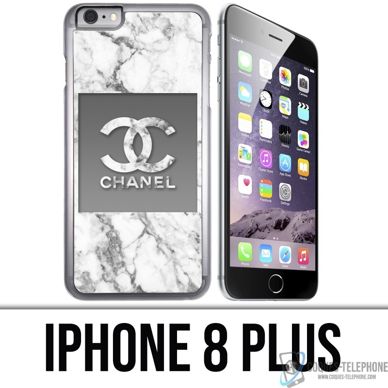 Coque iPhone 8 PLUS - Chanel Marbre Blanc