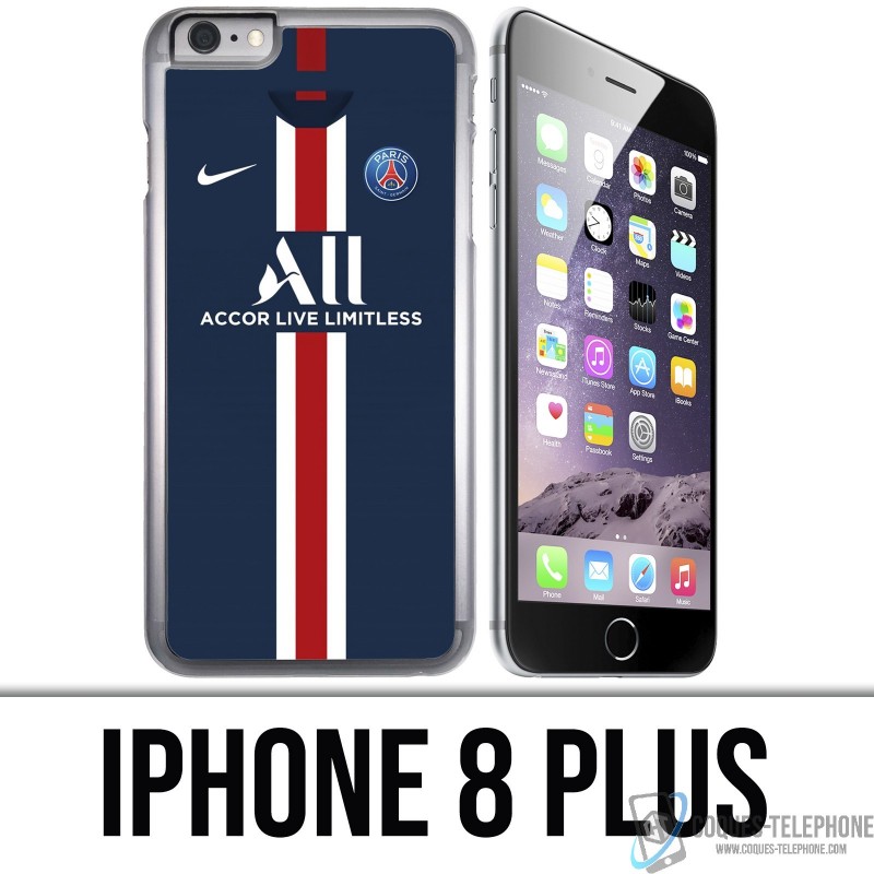 Coque iPhone 8 PLUS - Maillot PSG Football 2020