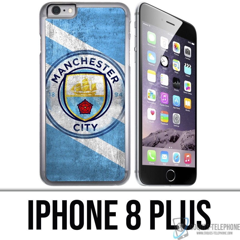 Coque iPhone 8 PLUS - Manchester Football Grunge