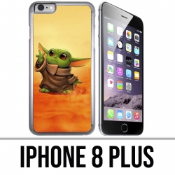 Coque iPhone 8 PLUS - Star Wars baby Yoda Fanart