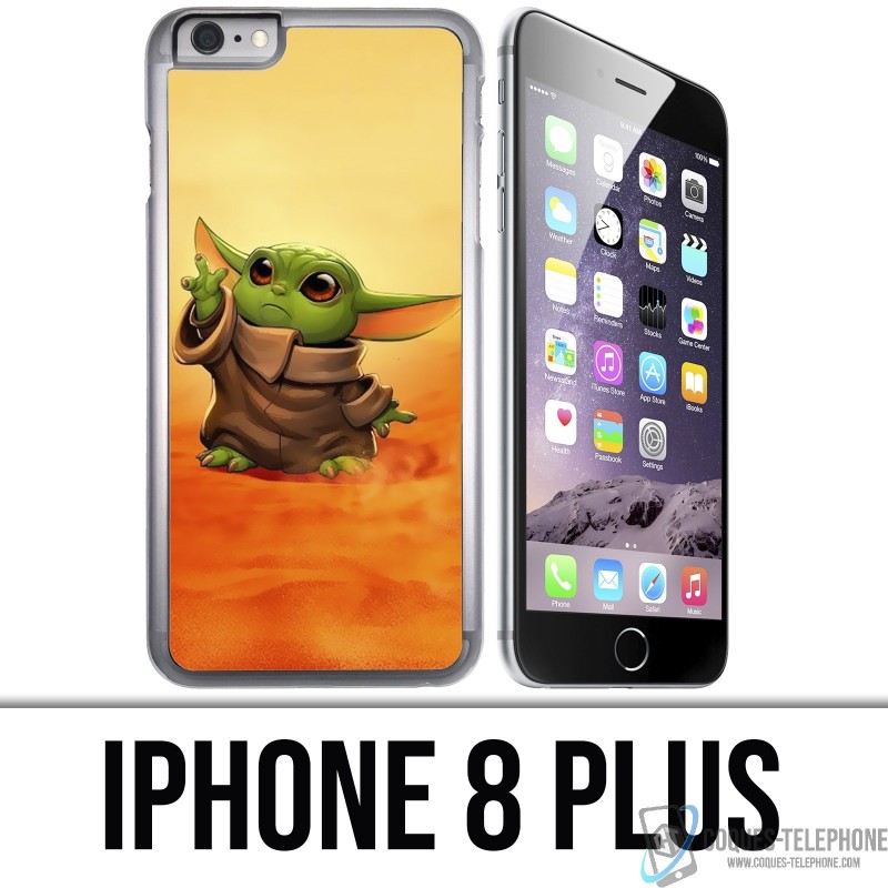 iPhone 8 PLUS Custodia - Star Wars bambino Yoda Fanart